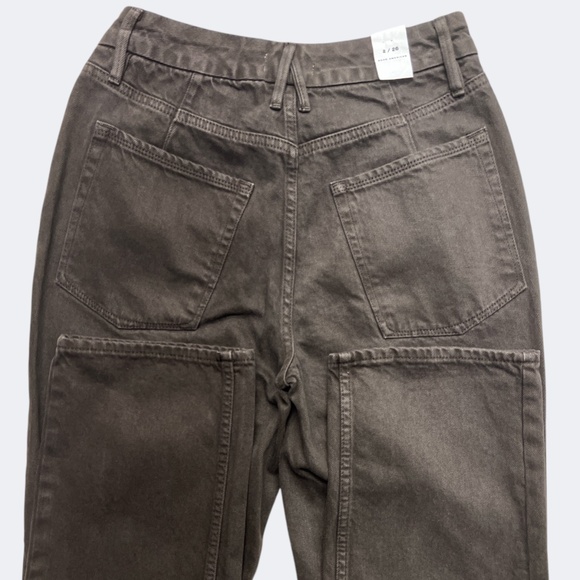 Good American Good 90s Duster Jeans Women 2 Brown High Rise Straight Denim NWT - Picture 4 of 9